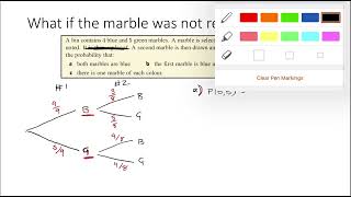 Tree diagram without replacement