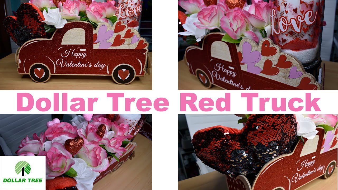 Dollar Tree Valentines Day DIY Red Truck Centerpiece YouTube