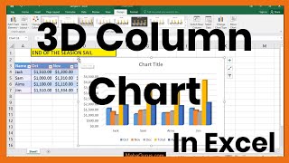 How to Add 3D Column Chart in Excel- 3D Column Chart