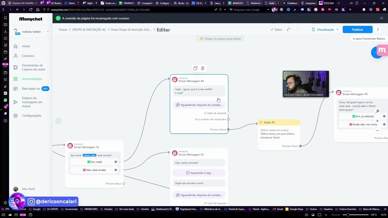Aula Curso Lançamento Automático - Automação Captura de Leads no Manychat + ActiveCampaign