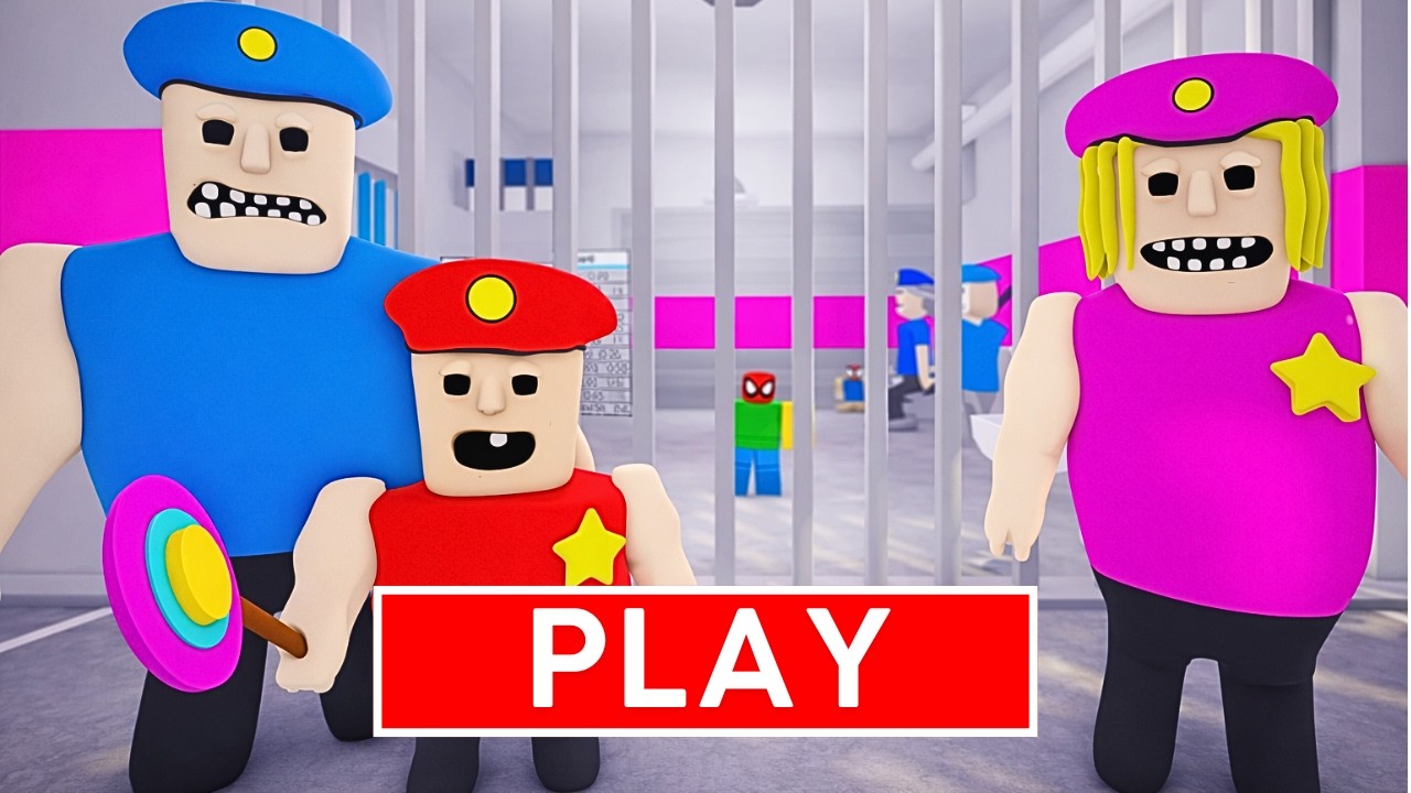 BUFF POLICE FAMILY ESCAPE RUN! ROBLOX (OBBY)