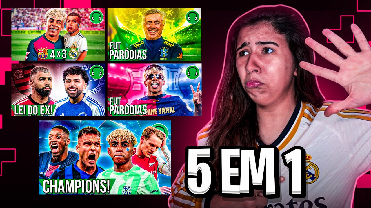 REACT 5 EM 1♫ ANCELOTTI SELEÇÃO ♫ 4x3 BARÇA PAI DO REAL♫INTER 4x3 BARÇA PSG NA FINAL♫LEI DO EX♫YAMAL