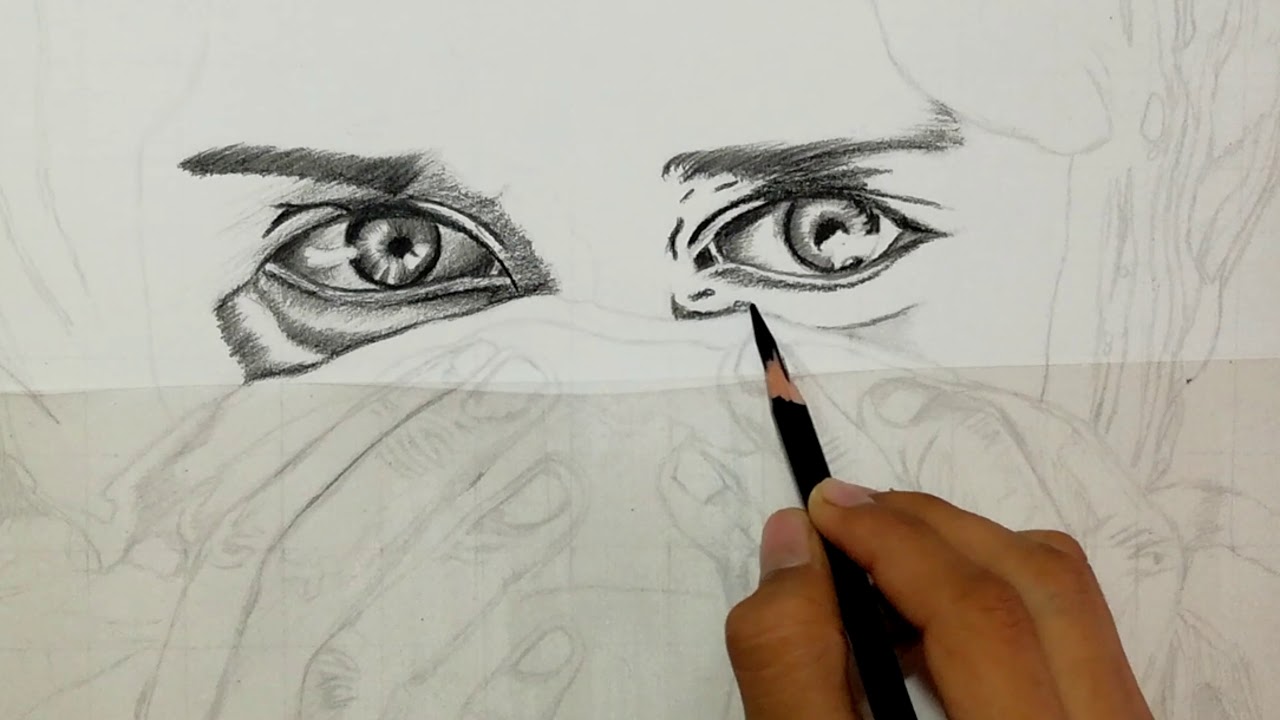 How to shade realistic eyes with charcoal. PART 1 - YouTube