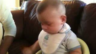 Aiden's first solid food