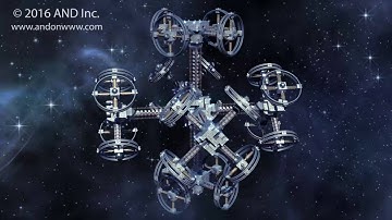 3D Spaceship with multiple gravitational wheels. - 2016 Animation Series by AND