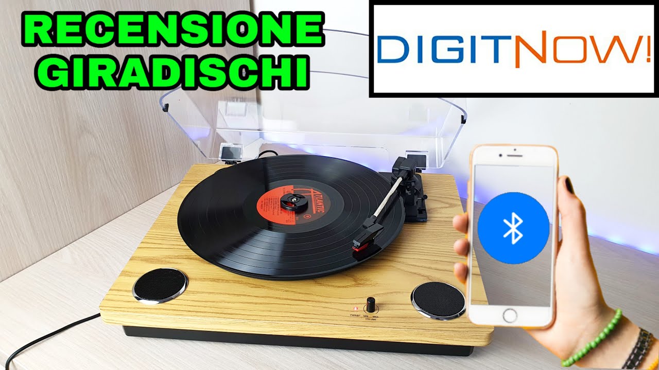 The Waves Vinyl Player, Giradischi Bluetooth Giradischi Vintage, Giradischi vintage, Altoparlante Bluetooth con luci e sveglia per camera da letto, ufficio, feste, audio surround stereo a 360