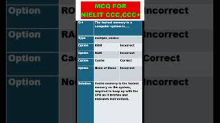 MCQ NIELIT CCC,CCCPLUS  #exceltips #excelformula #smartexcel #exceltech #exceltricks #newexcel screenshot 2