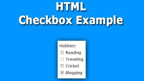 HTML Checkbox Example ~ All Code Tips