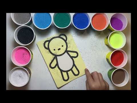 Video Colored sand painting snow BEAR TEDDI №2 - youtube