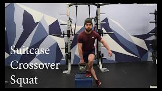 Suitcase Crossover Squat