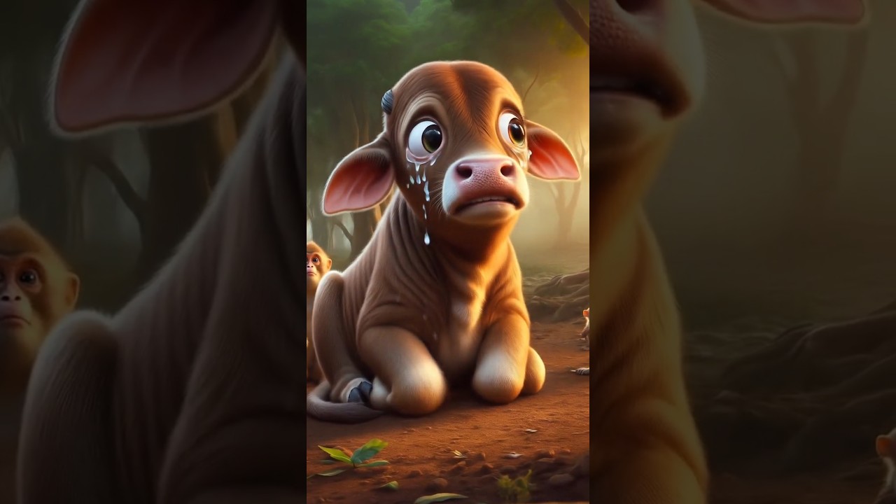 Brave Monkeys Rescue Crying Cow 