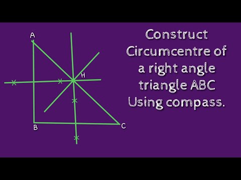 How to construct circumcentre of a right angle triangle. shsirclasses.