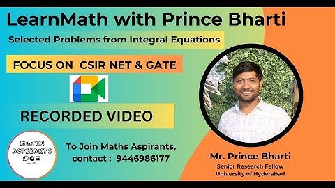 𝗟𝗲𝗮𝗿𝗻𝗠𝗮𝘁𝗵 𝘄𝗶𝘁𝗵 𝗣𝗿𝗶𝗻𝗰𝗲 𝗕𝗵𝗮𝗿𝘁𝗶 || 𝗙𝗼𝗰𝘂𝘀 𝗼𝗻 𝗖𝗦𝗜𝗥 𝗡𝗘𝗧 & 𝗚𝗔𝗧𝗘 || 𝗜𝗻𝘁𝗲𝗴𝗿𝗮𝗹 𝗘𝗾𝘂𝗮𝘁𝗶𝗼𝗻𝘀 || 𝗠𝗮𝘁𝗵𝘀 𝗔𝘀𝗽𝗶𝗿𝗮𝗻𝘁𝘀