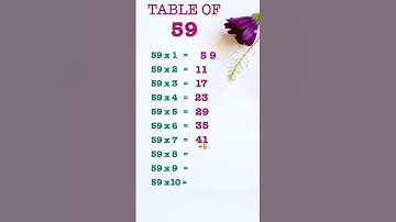 59 ki table | table of 59  | 59 ka pahada | #shorts | #short |#viral |#maths | #table shape kaka