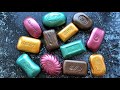 ASMR cutting colored soap, painted soap, dry soap. No talking. Satisfying video.