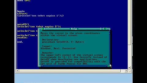 turbo pascal kurs  - gotoxy