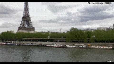 A video of google streetview of eiffel tower