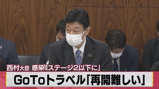 ＧｏＴｏトラベル「再開難しい」 西村大臣 感染「ステージ２以下に」（2021年3月22日）