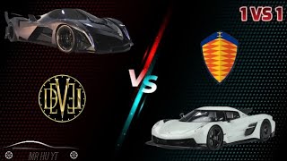 Devel Sixteen VS Koenigsegg Jesko Absolut | Fastest Cars In The World 🤯 | Comparison #mrhuyt #1vs1