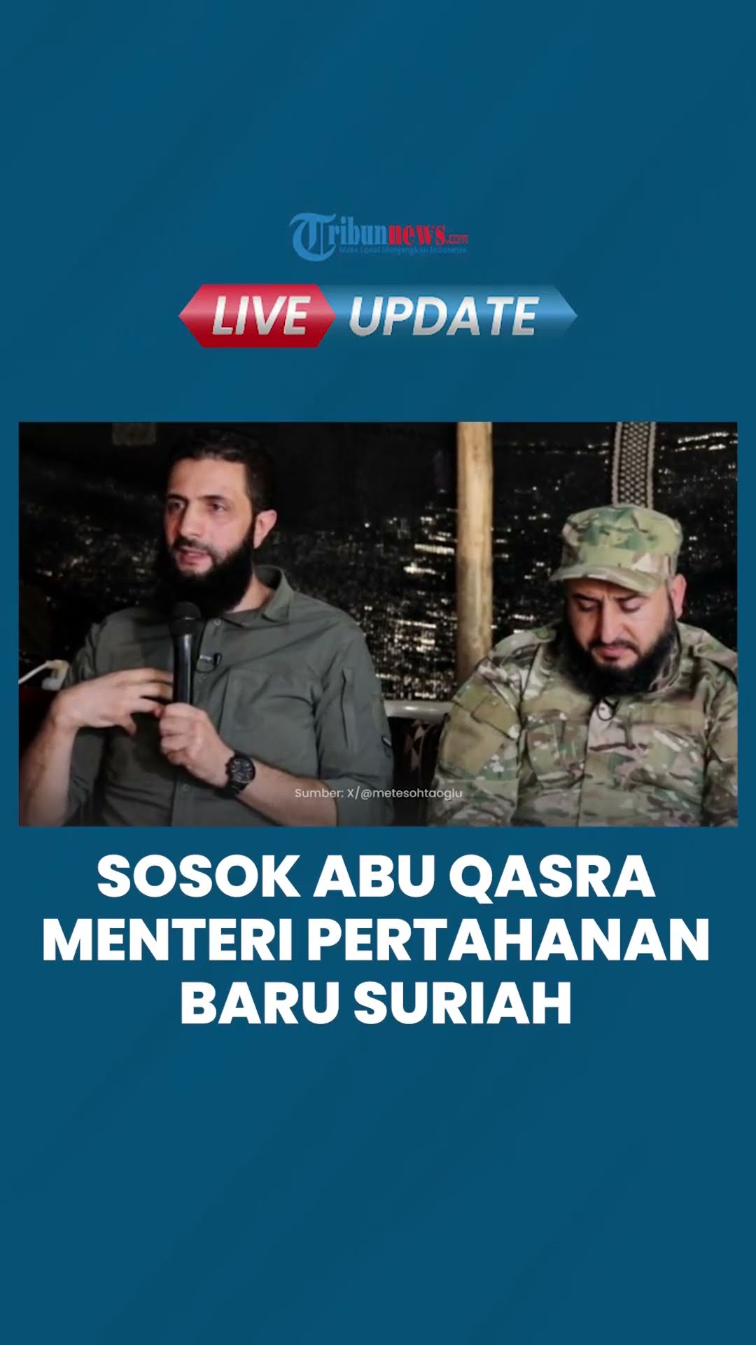 Rezim Assad Runtuh, Tokoh Pemberontakan Murhaf Abu Qasra Didapuk Jadi Menteri Pertahanan Suriah
