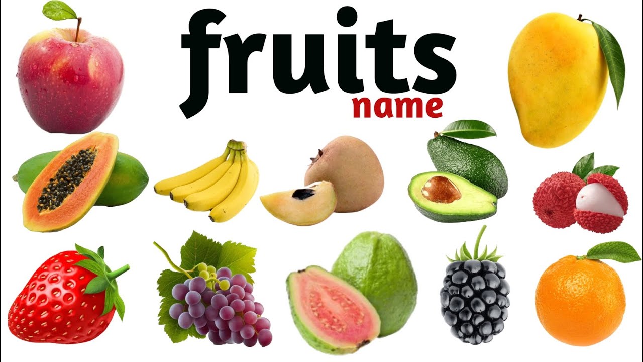 fruits name l learn fruits name in english l name of fruits with