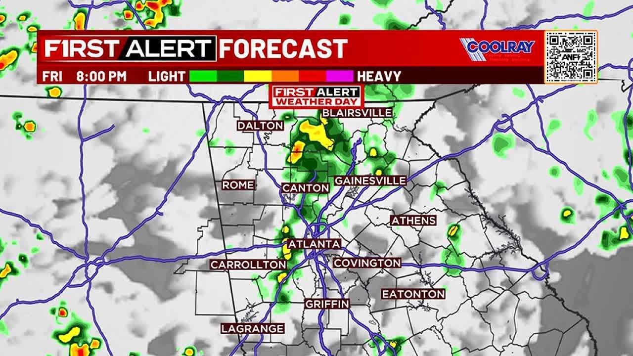 Spotty AM showers with PM storms Friday - YouTube