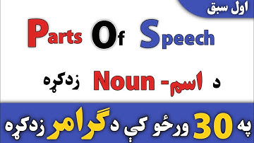 Parts of speech in Pashto | د انګلیسي زده کړه په پښتو ژبه کې