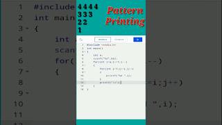 Pattern Printing || COLLEGE CODING#coding #programming #viral #c #pattern #shorts #video #shortvideo