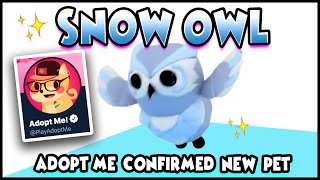 NEW* Snow Owl in Adopt Me LEAKED!!! NEW ADOPT ME PET LEAKED!! Snow Owl Adopt  Me!! Prezley 