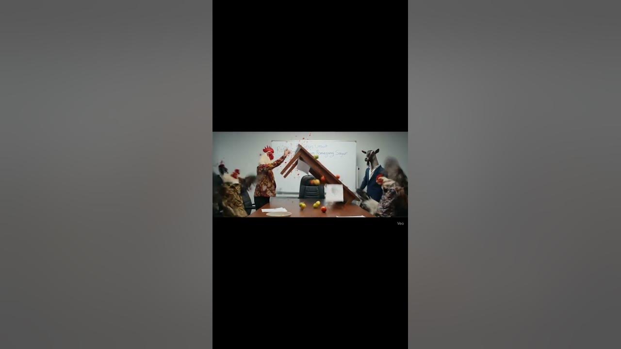 Chickens in batik, goats in blazers, and a duck with a laser pointer are arguing! #shortviral #veo3