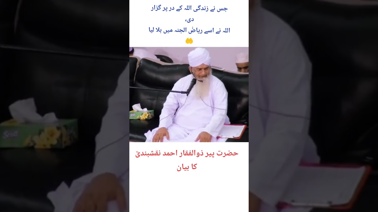 جس نے زندگی اللہ کے در پہ گزار دی ❤️  PEER ZULFIQAR AHMAD NAQSHBANDI SAHAB  