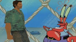 Tommy Vercetti buying the Krusty Krab