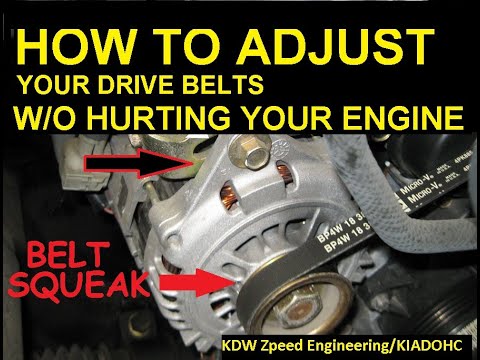 How to Adjust a Drive Belt that will not Damage your engine - YouTube