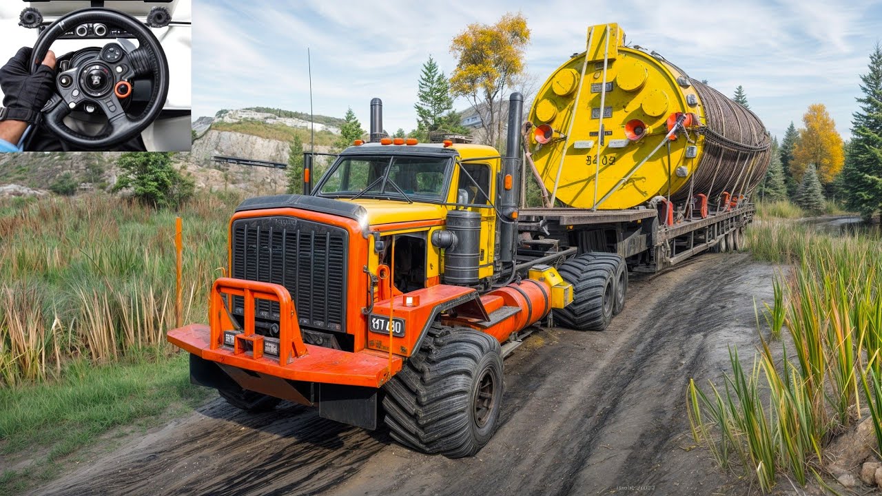 SnowRunner  Heavy Oil Platform Transport Challenge With TWM G500 | Logitech G29 Gameplay | 