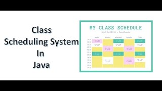 Class Scheduling System In Java Profile