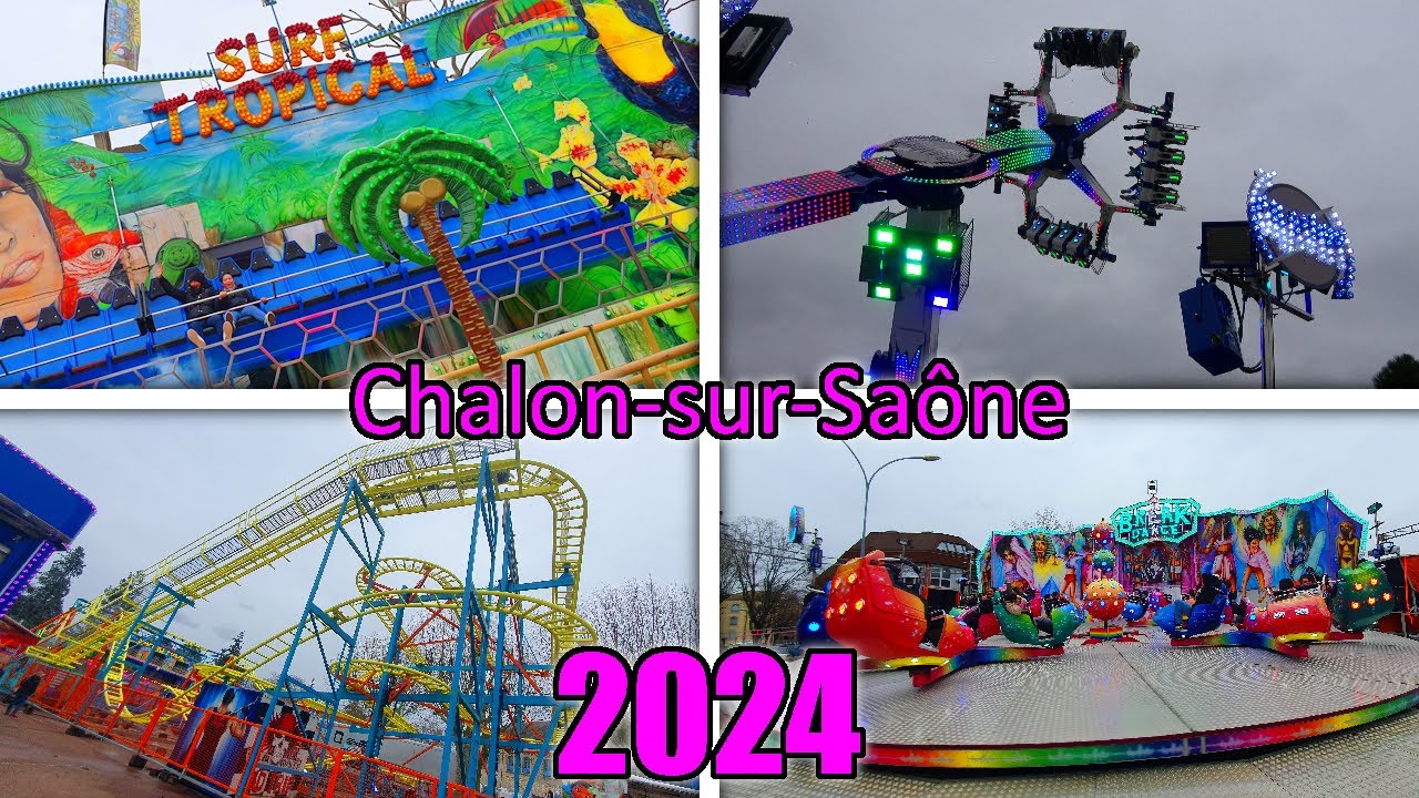 🎉 Toutes les attractions de la FÊTE FORAINE de CHALON-SUR-SAÔNE 2024 (il pleut) - 100% ATTRACTIONS