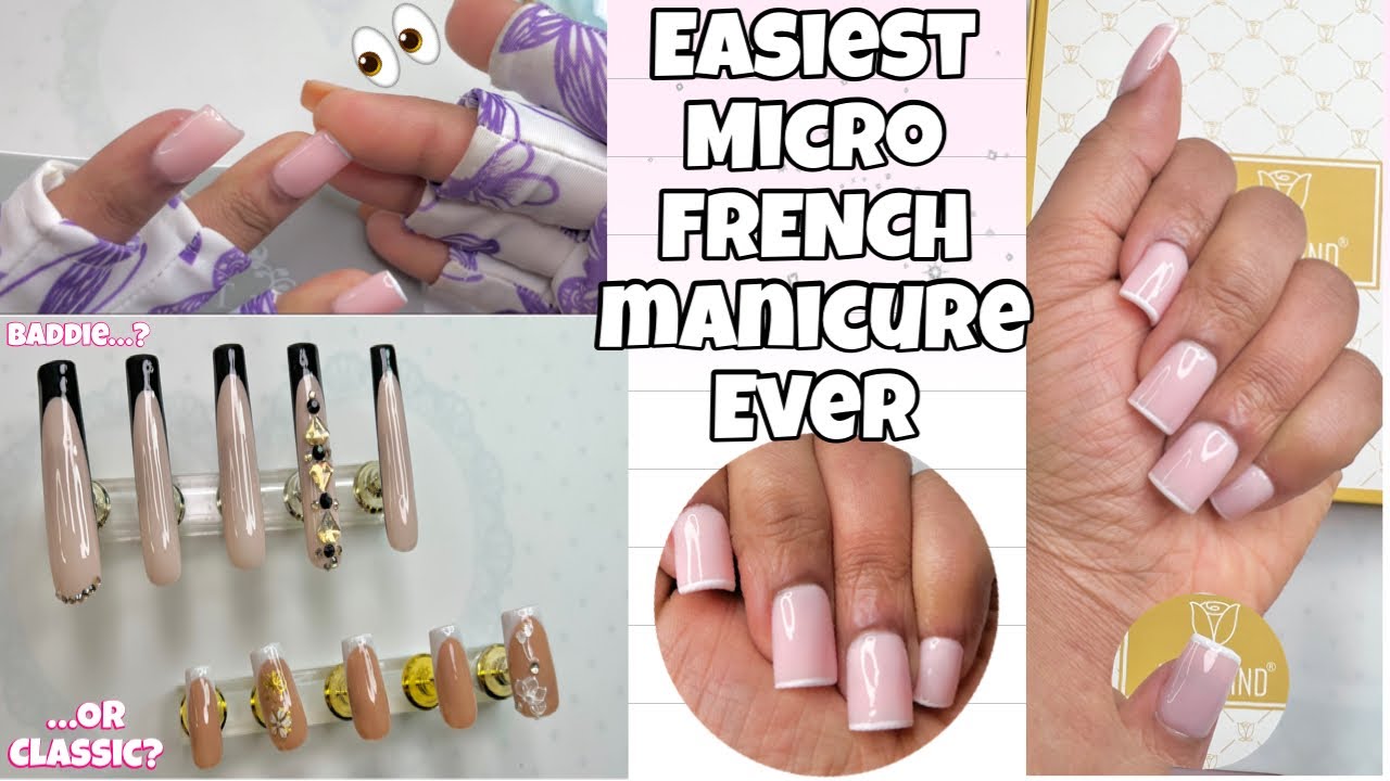 How to EASIEST French manicure EVER micro French with