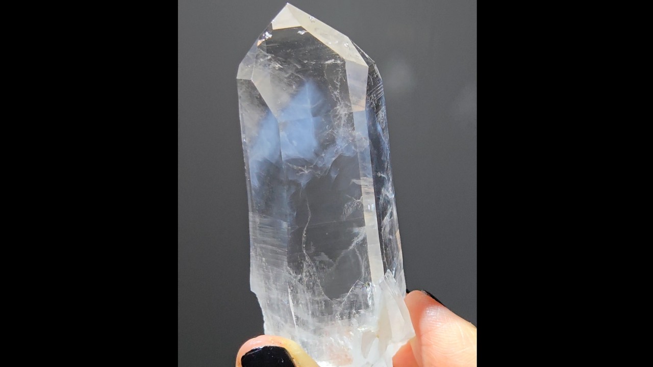 Lemurian point with blue smoke inclusions - LQ435