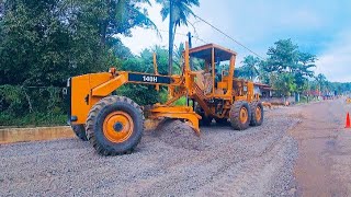 CAT 140H MOTOR GRADER || ABC STONE LAYING || CONSTRUCTION LIFE
