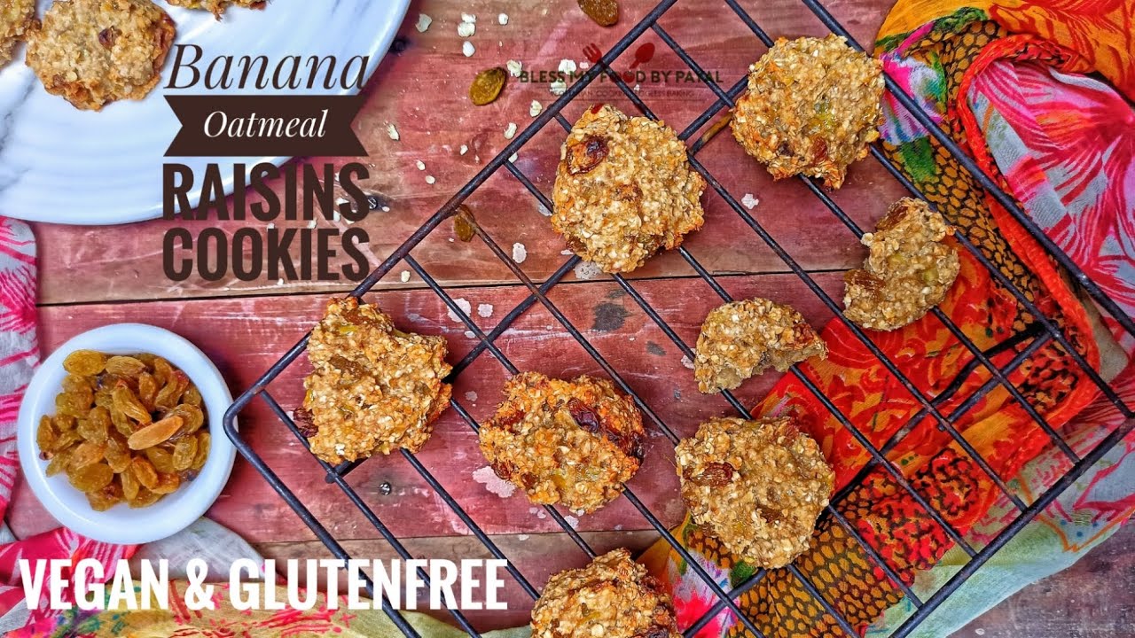 Healthy banana oatmeal raisin cookies recipe 3 ingredient oatmeal