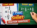 Fraction + Whole Number Addition | Long Method vs Short Method | Easy Math Trick #maths #mathteacher