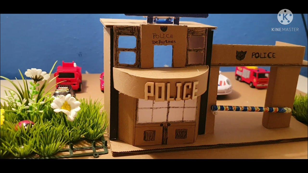 How to make a Police Station from cardboard. YouTube