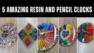 5 Amazing Resin and Colored Pencil Clocks - Creative Craftsmanship at Its Best