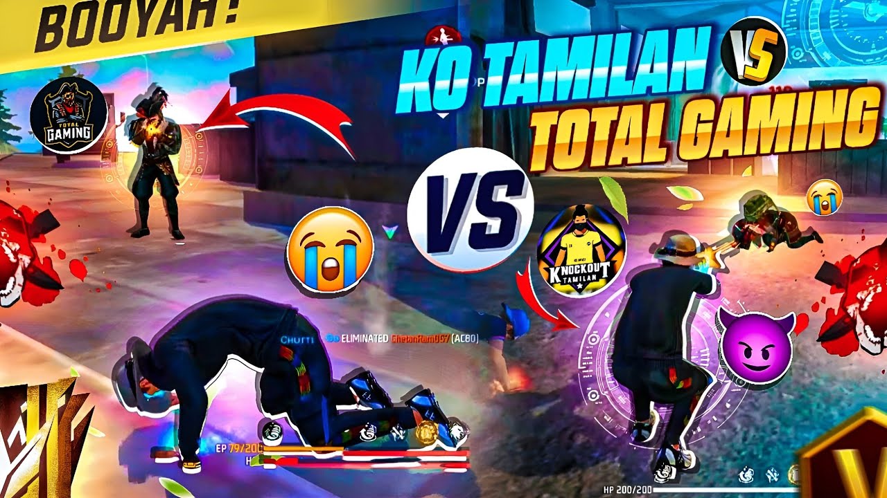 😱 ajjubhai94 vs knockout tamilan Top funny moments in Free fire