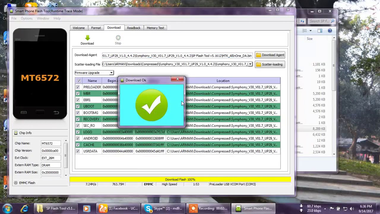 how to flash symphony v30 flash 100% tasted
