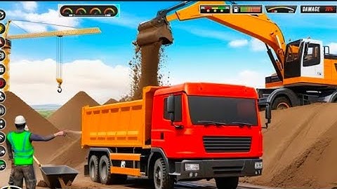 Real city construction ⚡ simulation loading truck simulator Excavation driving video 