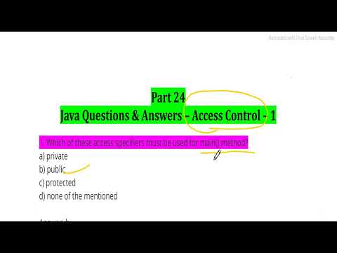 #24 Access Control   Part1 Java Language  MCQ  for Interview Placement & Exam