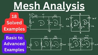 mesh analysis problems | 18 solved examples on circuit analysis by mesh current method basic problem