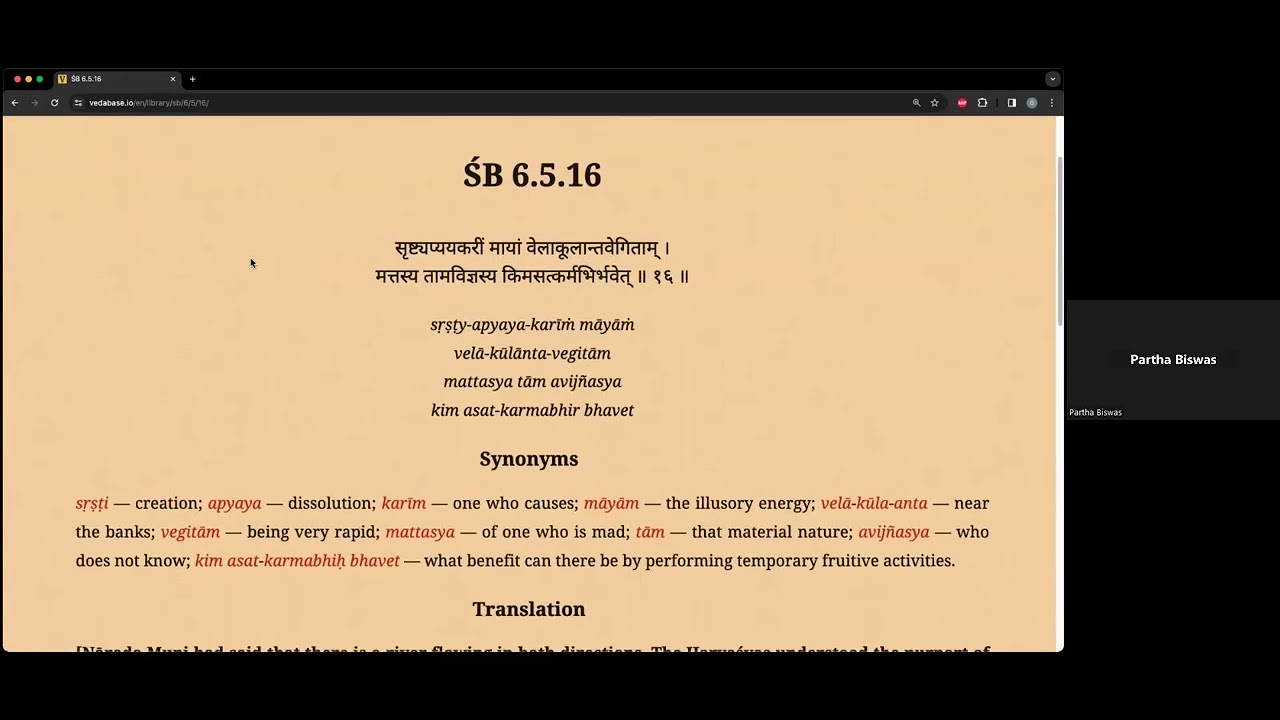 SB 6.5.16-19 | Haryaśvas's deep understanding of Nārada Muni's statements | Reading Summary
