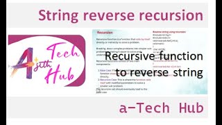 string reverse recursion in c| malayalam